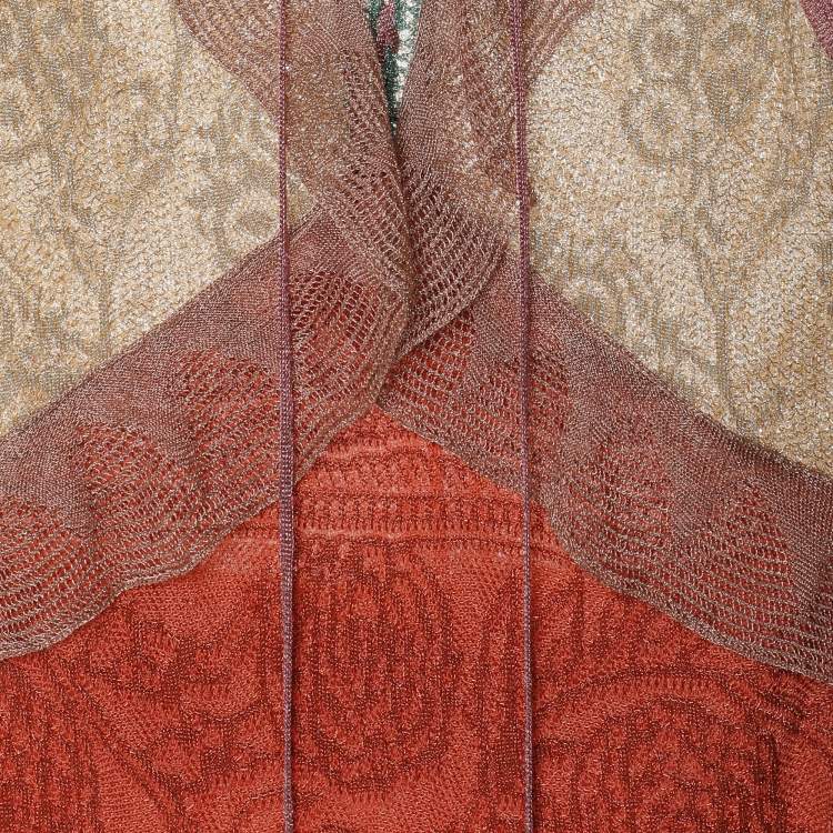 Pre Owned Roberto Cavalli Multicolor Lamé Fabric Dress S