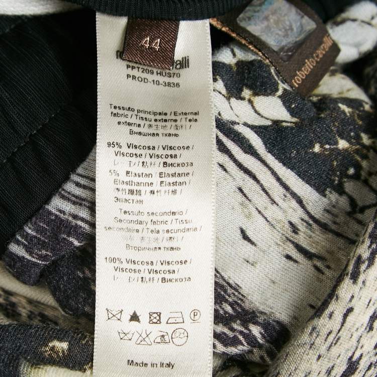 مملوكة مسبقًا Roberto Cavalli Grey Python Skin Print Jersey Joggers M