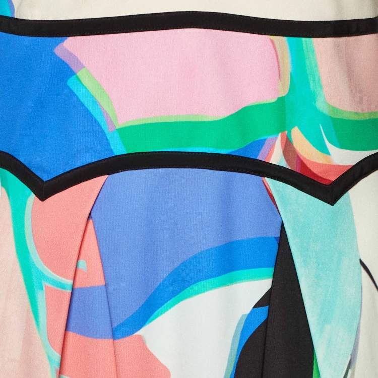 مملوكة مسبقًا Roberto Cavalli Multicolor Abstract Print Sleeveless Mini Dress M