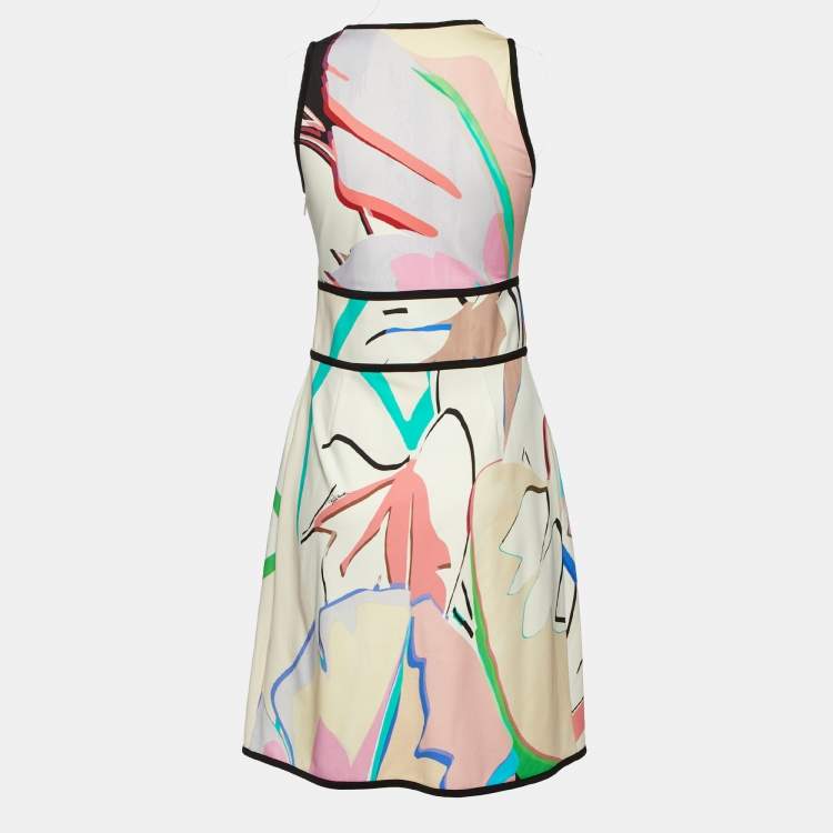 مملوكة مسبقًا Roberto Cavalli Multicolor Abstract Print Sleeveless Mini Dress M