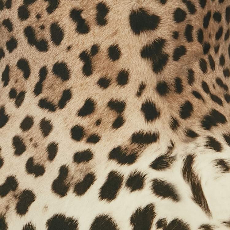 مملوكة مسبقًا Roberto Cavalli Brown Animal Print Jersey Bodycon Short Dress S