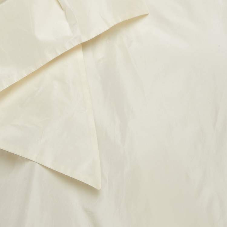 Pre Owned Roberto Cavalli Cream Silk Bow Detail Sleeveless Top M