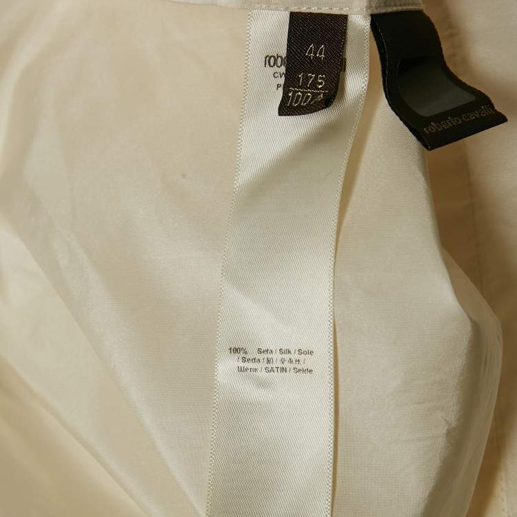 Pre Owned Roberto Cavalli Cream Silk Bow Detail Sleeveless Top M