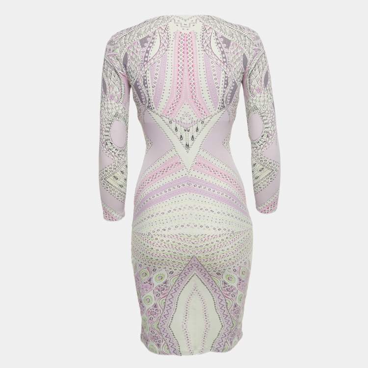 مملوكة مسبقًا Roberto Cavalli Multicolor Jersey Chain Detail Mini Dress S