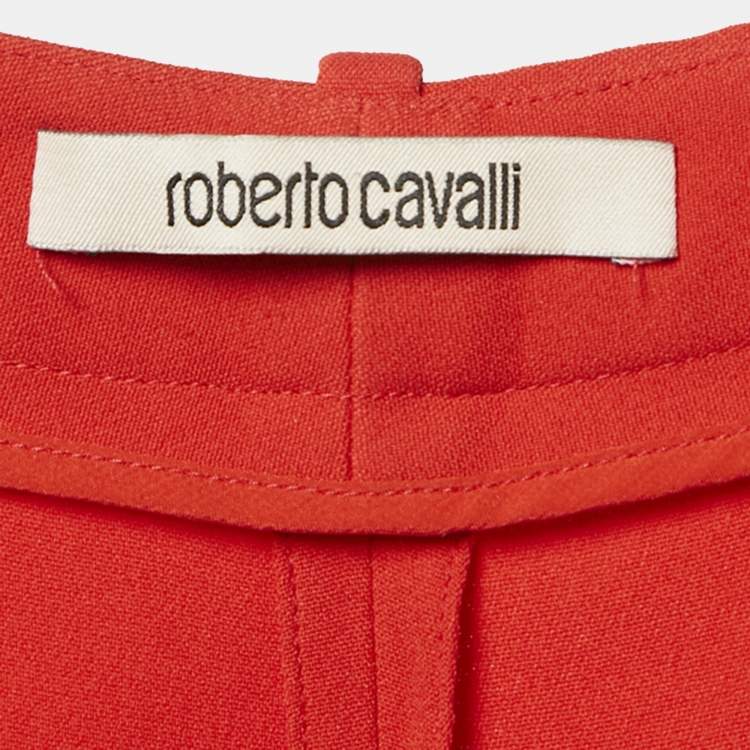 Pre Owned Roberto Cavalli Orange Crepe Trousers S