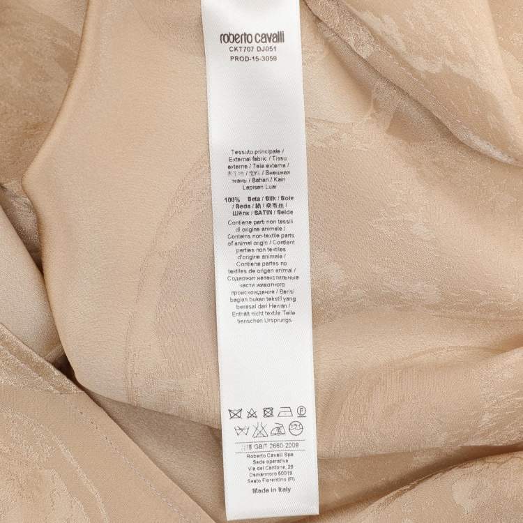 مملوكة مسبقًا Roberto Cavalli Beige Silk Shirt XL