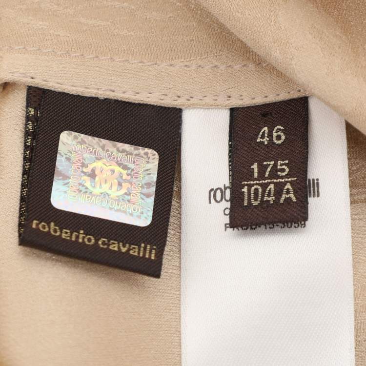 مملوكة مسبقًا Roberto Cavalli Beige Silk Shirt XL