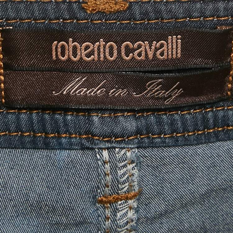 Pre Owned Roberto Cavalli Blue Denim Skinny Jeans S Waist 28"