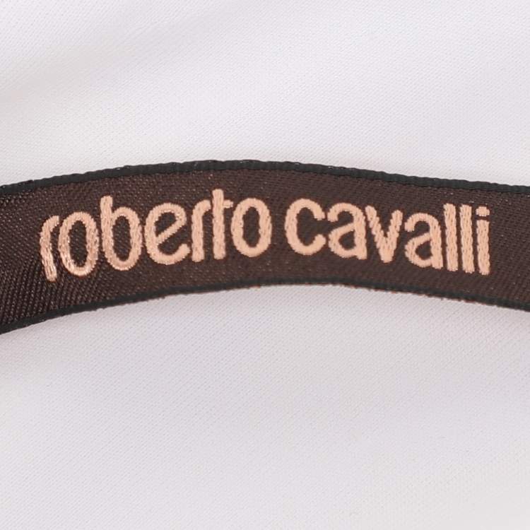 Pre Owned Roberto Cavalli Multicolor Printed Jersey One Shoulder Dress S