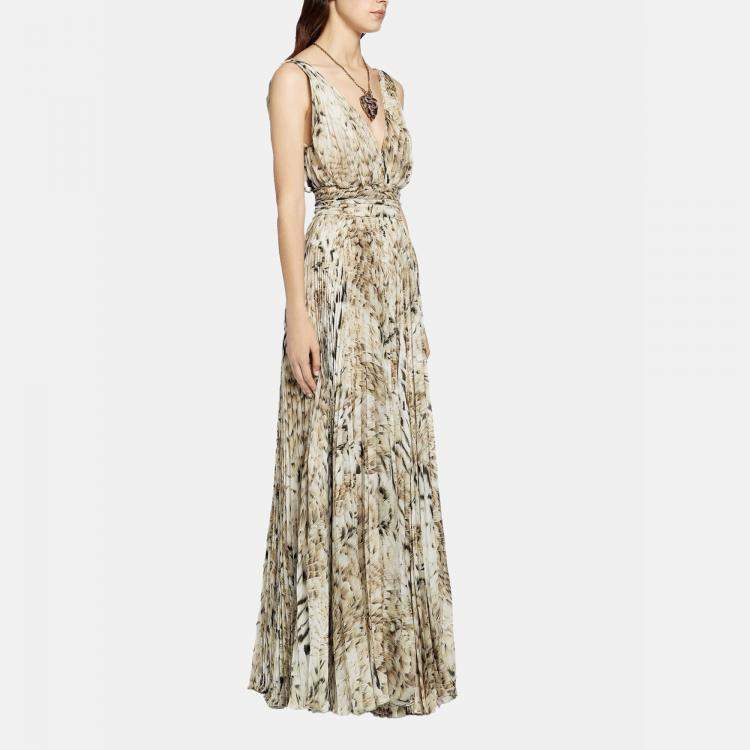 Pre Owned Roberto Cavalli Printed Silk Maxi Dress IT 40