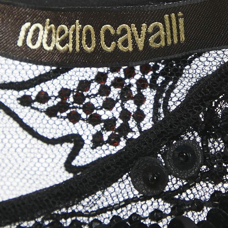 Pre Owned Roberto Cavalli Multicolor Printed Jersey Embellished Sleeveless Short Dress S