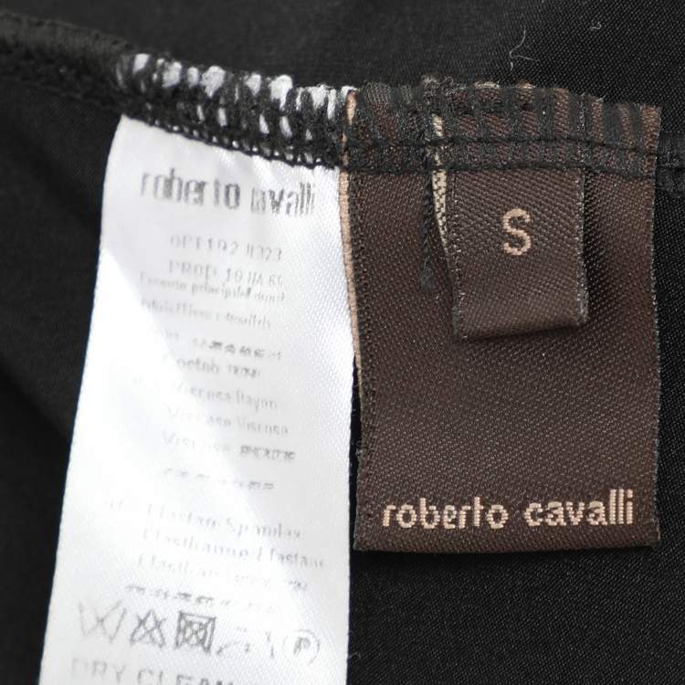 Pre Owned Roberto Cavalli Black Stretch Fabric Embellished Dress S