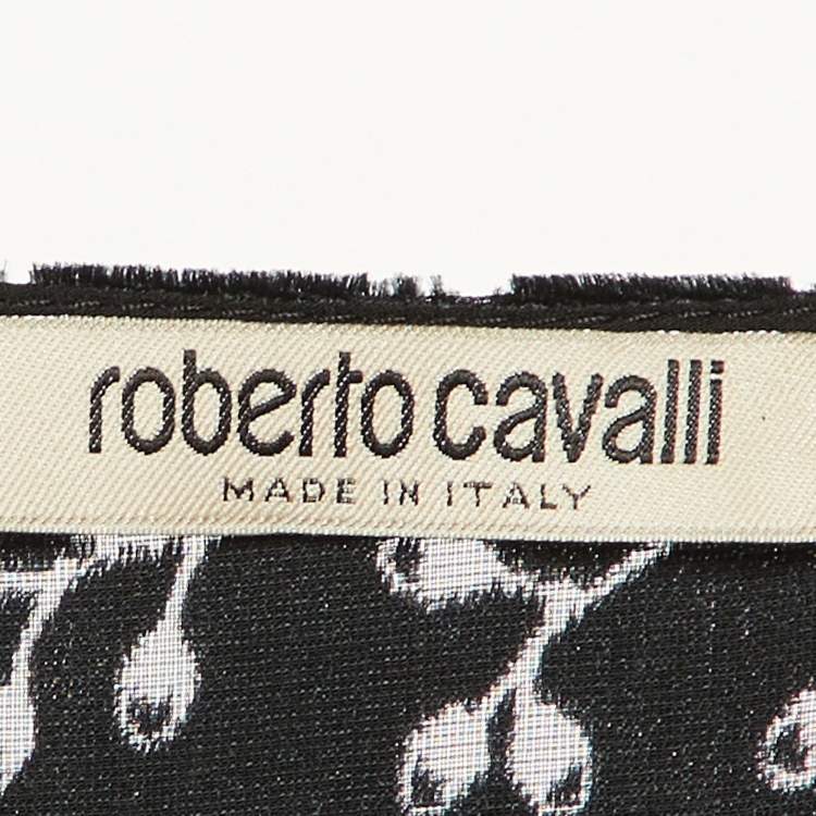 Pre Owned Roberto Cavalli Black Devore Elasticated Waist Detail Mini Dress M