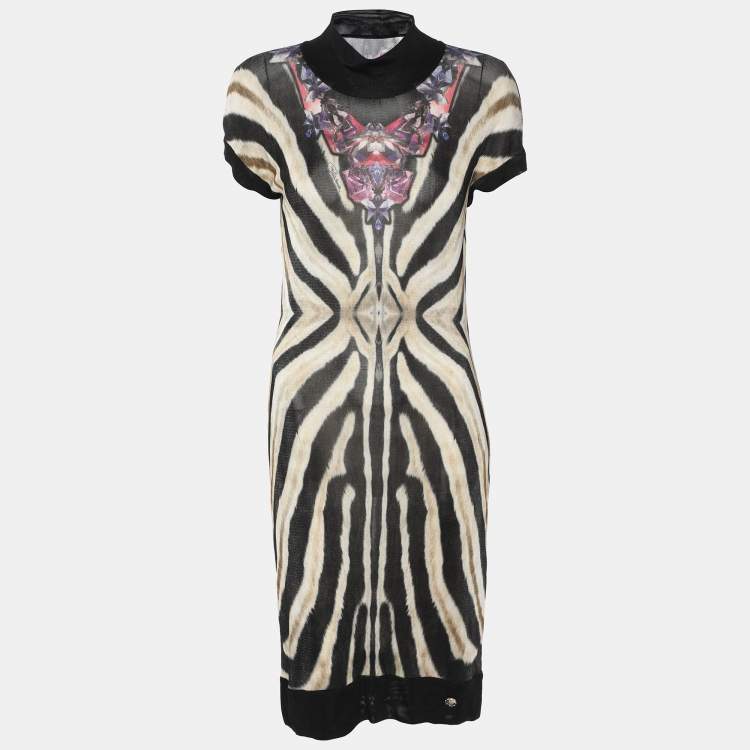 Pre Owned Roberto Cavalli Multicolor Printed Jersey Dress L