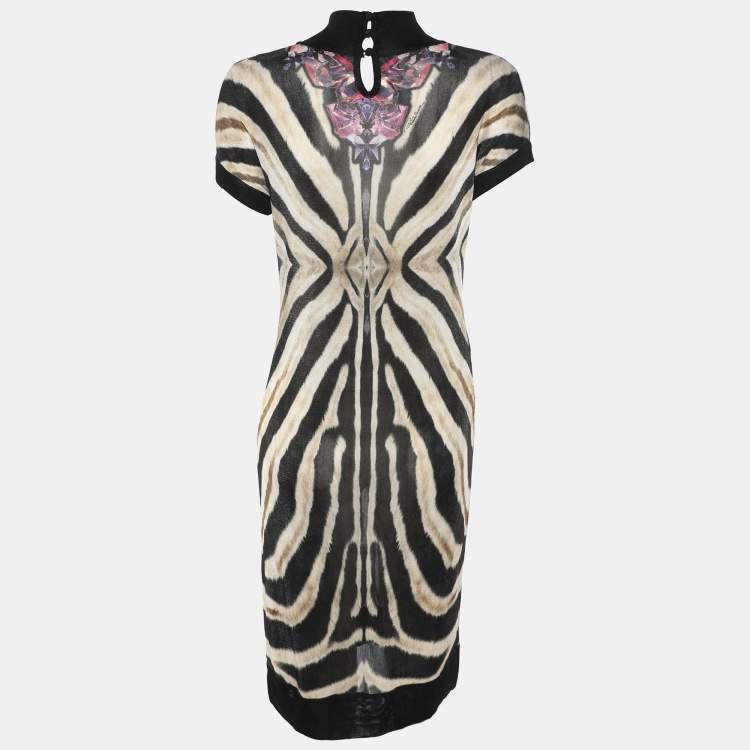 Pre Owned Roberto Cavalli Multicolor Printed Jersey Dress L