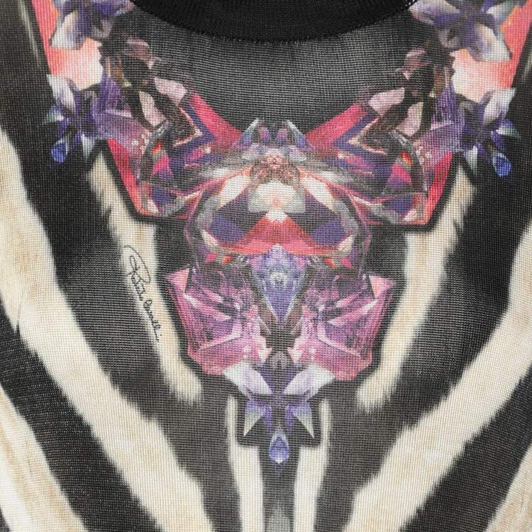 Pre Owned Roberto Cavalli Multicolor Printed Jersey Dress L