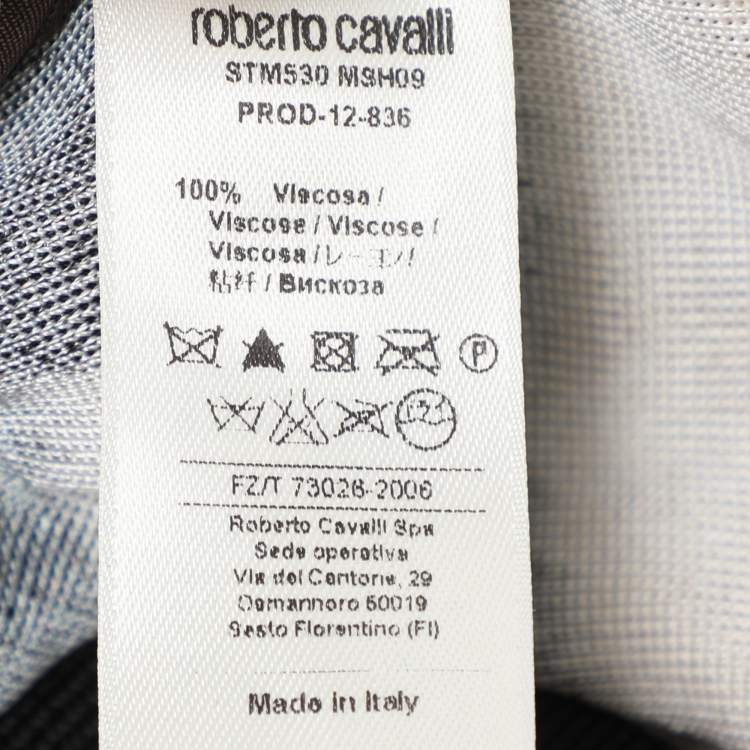 Pre Owned Roberto Cavalli Multicolor Printed Jersey Dress L