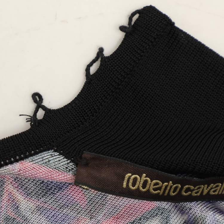 Pre Owned Roberto Cavalli Multicolor Printed Jersey Dress L
