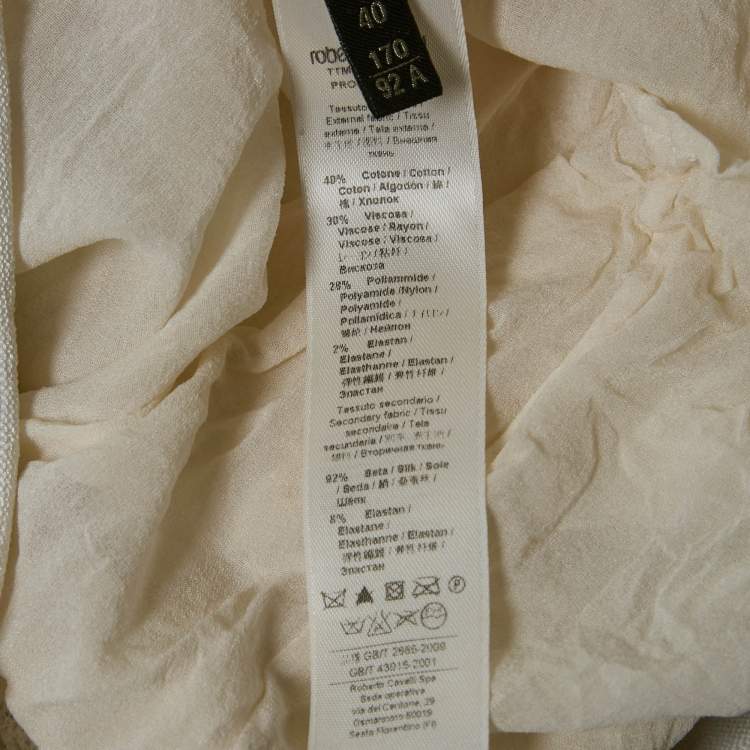 Pre Owned Roberto Cavalli White Knit Sleeveless Mini Dress S