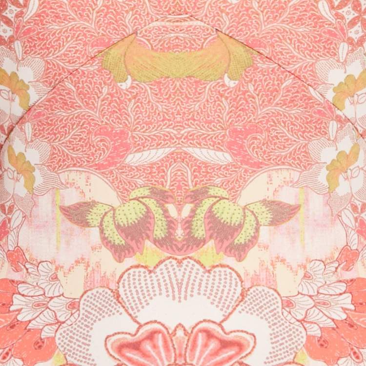 مملوكة مسبقًا Roberto Cavalli Pink/Yellow Floral Print Ruched Maxi Dress S