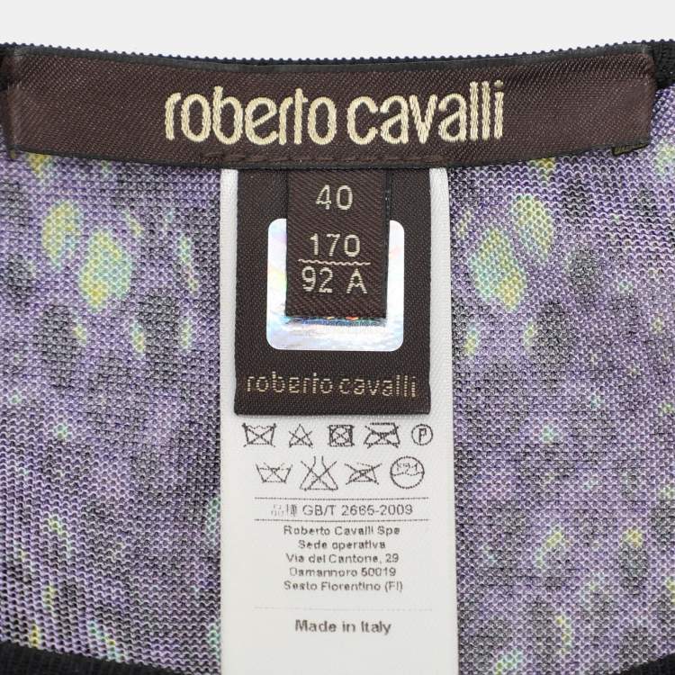 Pre Owned Roberto Cavalli Multicolor Snake Print Viscose Belted Kaftan Top S