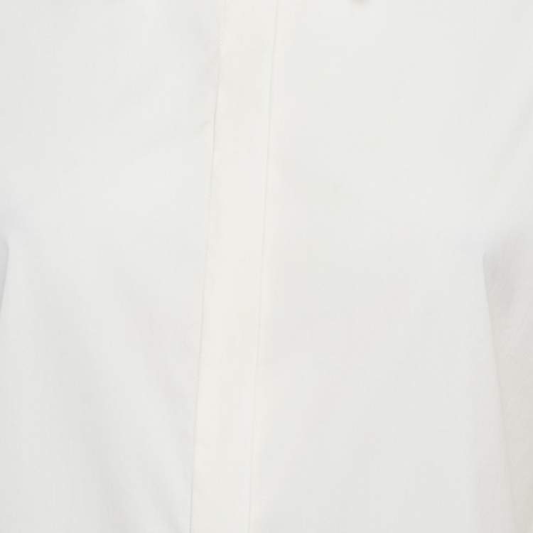 Pre Owned Roberto Cavalli Cream Cotton Long Sleeve Shirt L