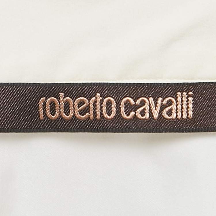 Pre Owned Roberto Cavalli Cream Cotton Long Sleeve Shirt L