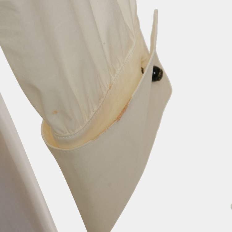 Pre Owned Roberto Cavalli Cream Cotton Long Sleeve Shirt L