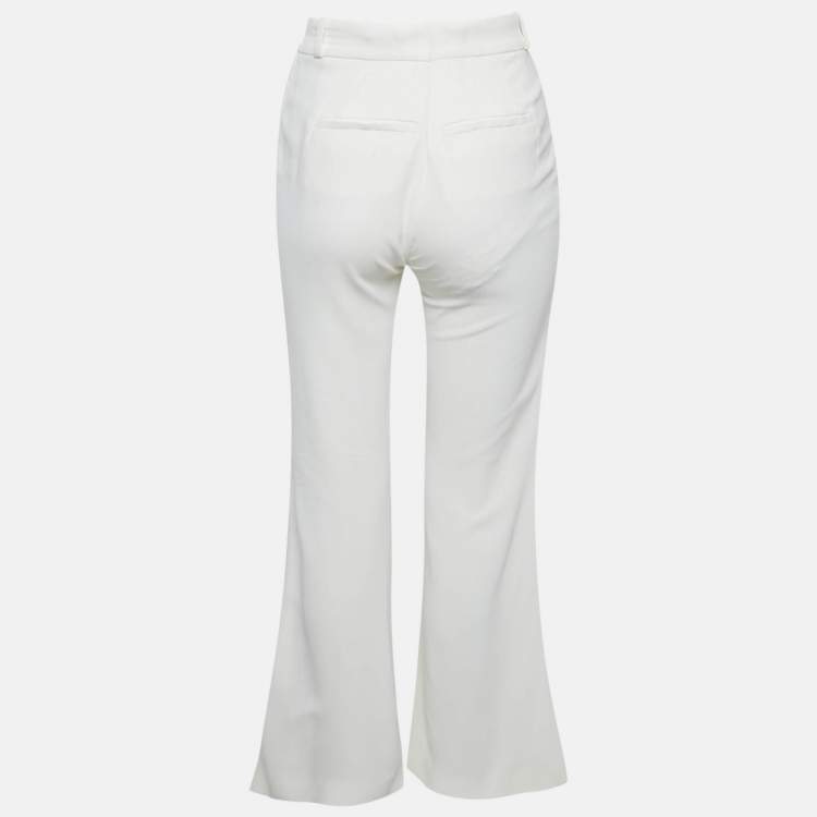 Pre Owned Roberto Cavalli  White Crepe Flared Leg Pants M