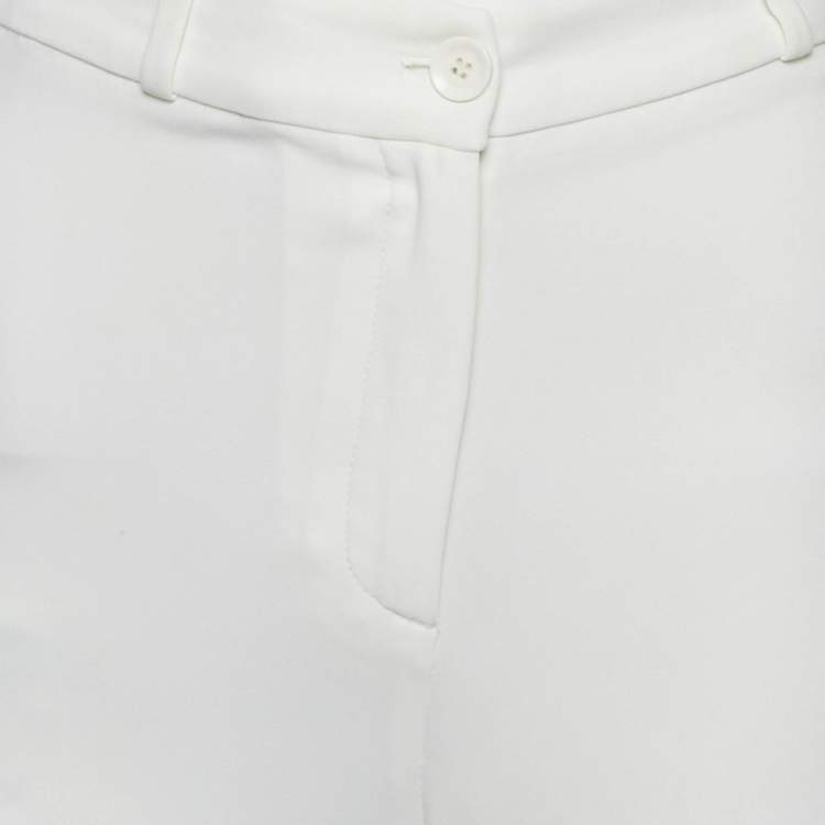 Pre Owned Roberto Cavalli  White Crepe Flared Leg Pants M