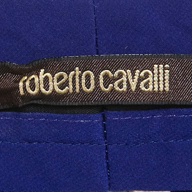 Pre Owned Roberto Cavalli Multicolor Printed Crepe Side Tie Detail Pants S