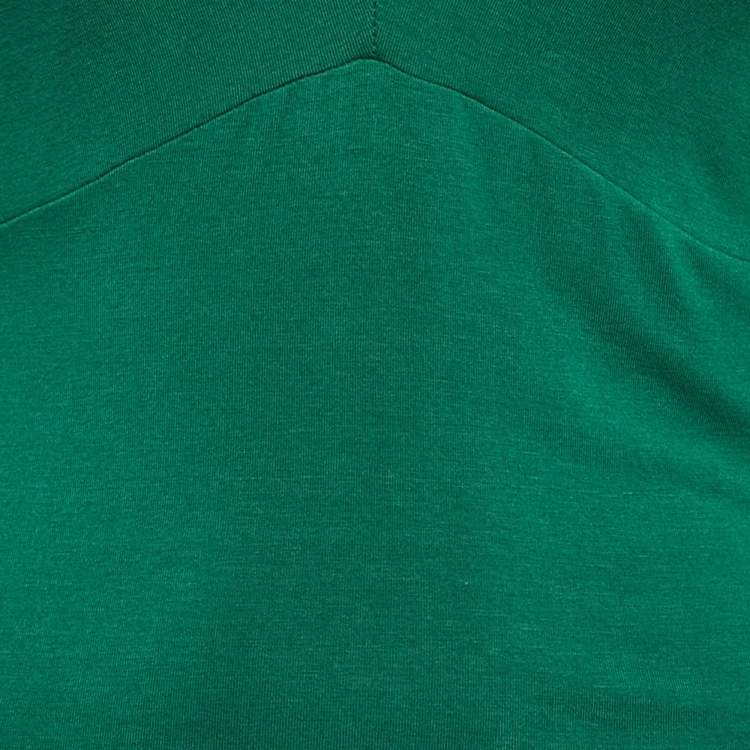 Pre Owned Roberto Cavalli Green Jersey Snake Detail Top S