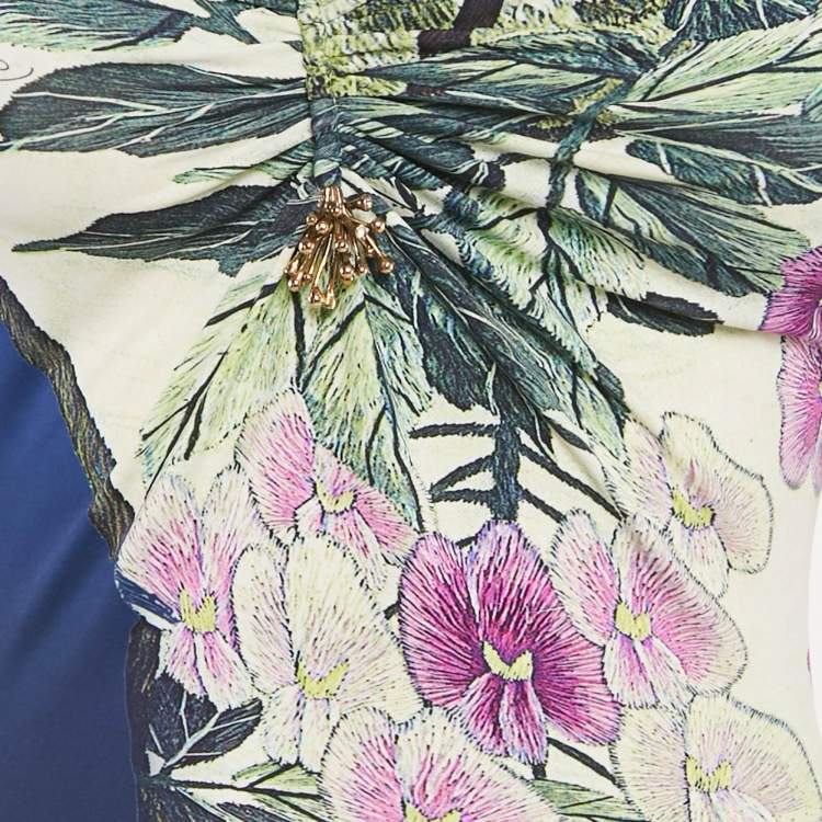 Pre Owned Roberto Cavalli Multicolor Printed Jersey Long Sleeve Top S