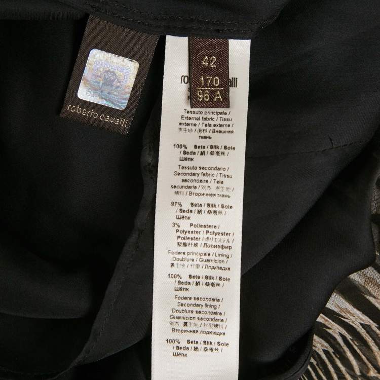 Pre Owned Roberto Cavalli Black Crystal Embellished Silk Maxi Dress M