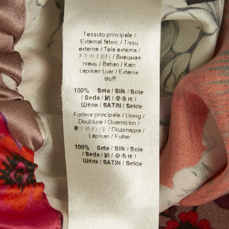 Pre Owned Roberto Cavalli Multicolor Floral Print Silk Straight Leg Pants M