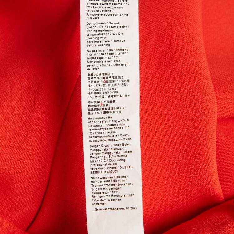 Pre Owned Roberto Cavalli Red  Crepe Flared Charm Trousers M