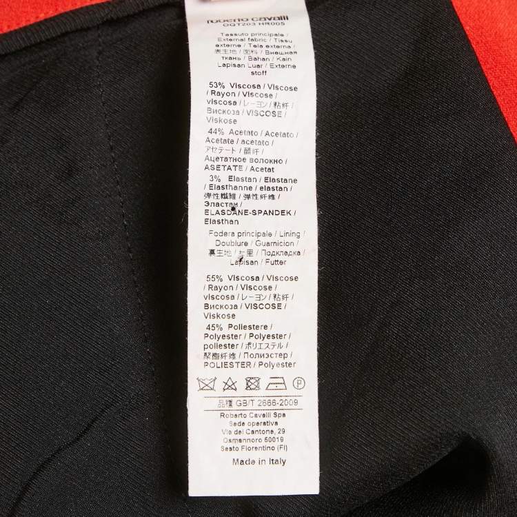 Pre Owned Roberto Cavalli Red  Crepe Flared Charm Trousers M