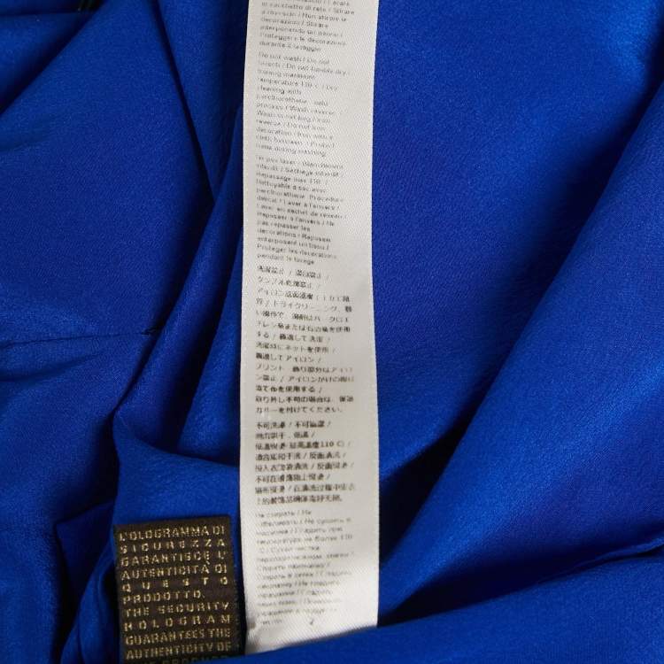 Pre Owned Roberto Cavalli Blue Embellished Silk Sleeveless Top S