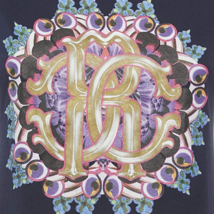 Pre Owned Roberto Cavalli Printed Cotton T-Shirt M