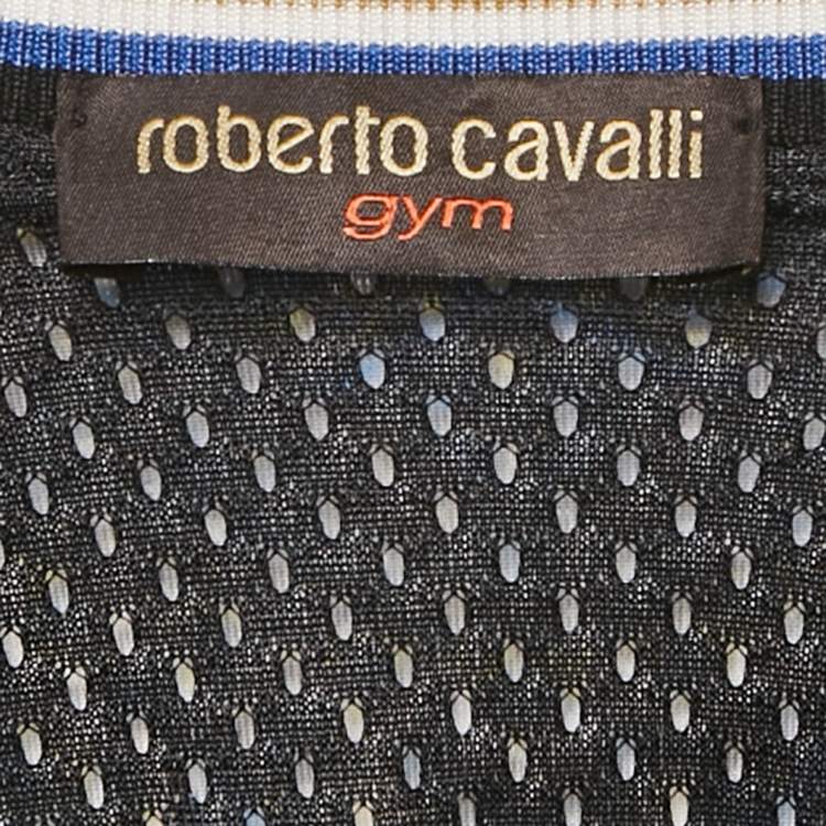 Pre Owned Roberto Cavalli Gym Multicolor Printed Velvet Zip -Up Jacket S 