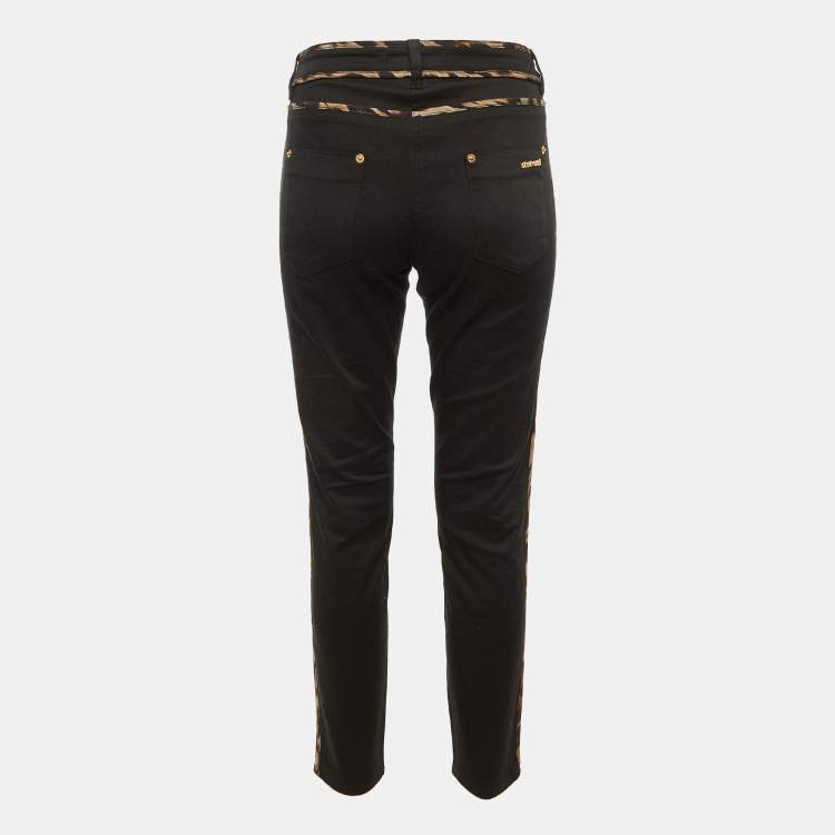 Pre Owned Roberto Cavalli Black Denim Slim Fit Jeans M/Waist 32"