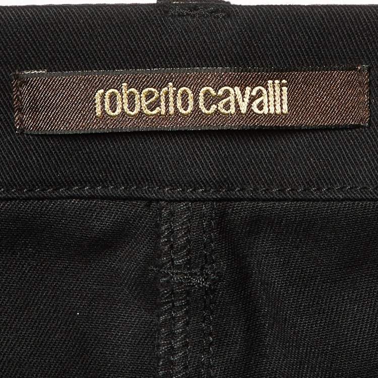 Pre Owned Roberto Cavalli Black Denim Slim Fit Jeans M/Waist 32"