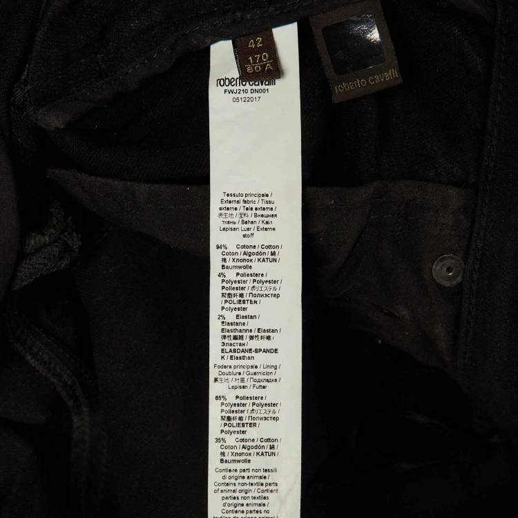 Pre Owned Roberto Cavalli Black Denim Sequin Embellished Skinny Jeans M/Waist 30"