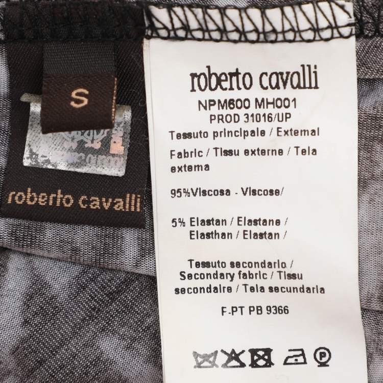 Pre Owned Roberto Cavalli Multicolor Snake Print Stretch Fabric Long Sleeve Maxi Dress S