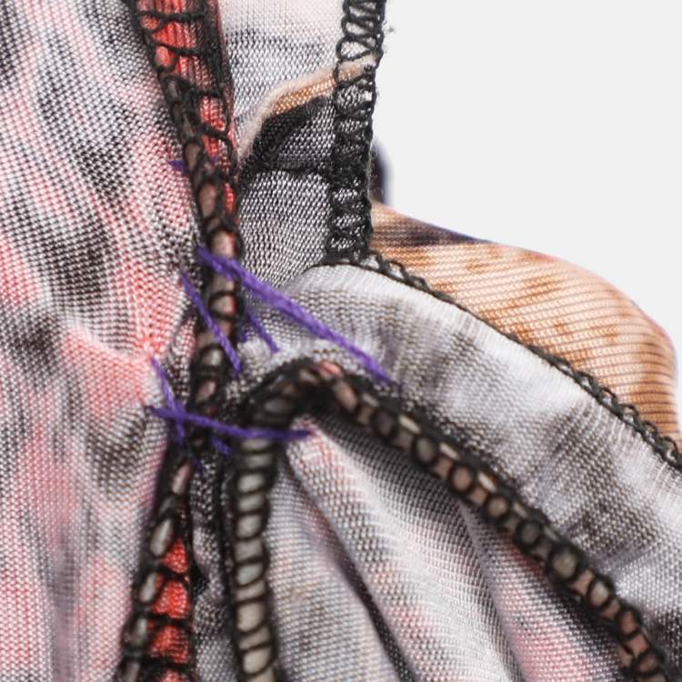 Pre Owned Roberto Cavalli Multicolor Snake Print Stretch Fabric Long Sleeve Maxi Dress S