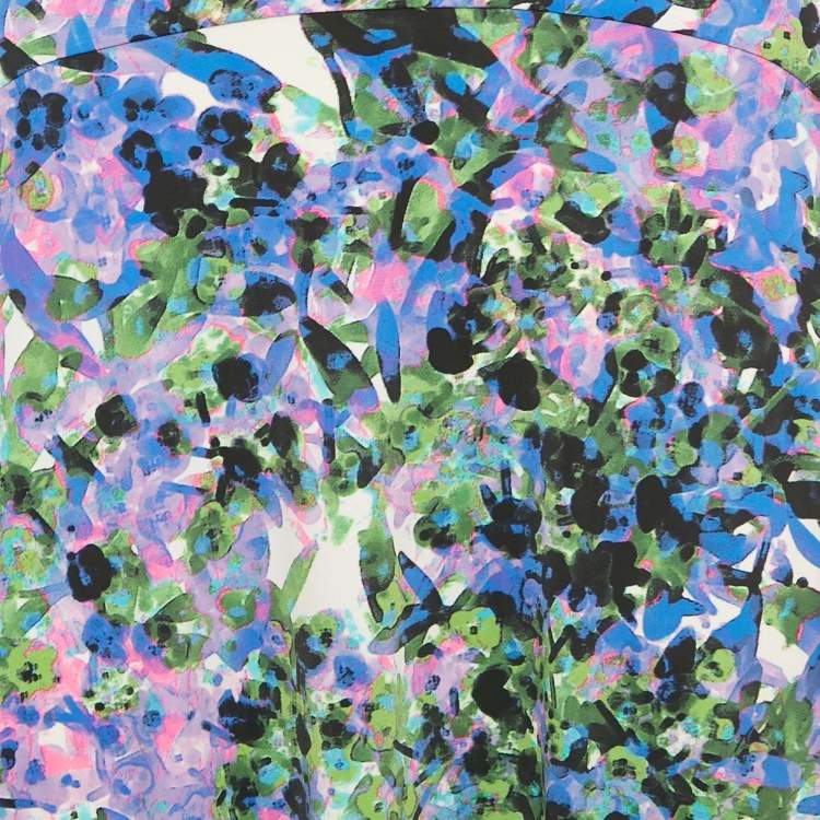 Pre Owned Roberto Cavalli Purple Printed Jersey Maxi Skirt M