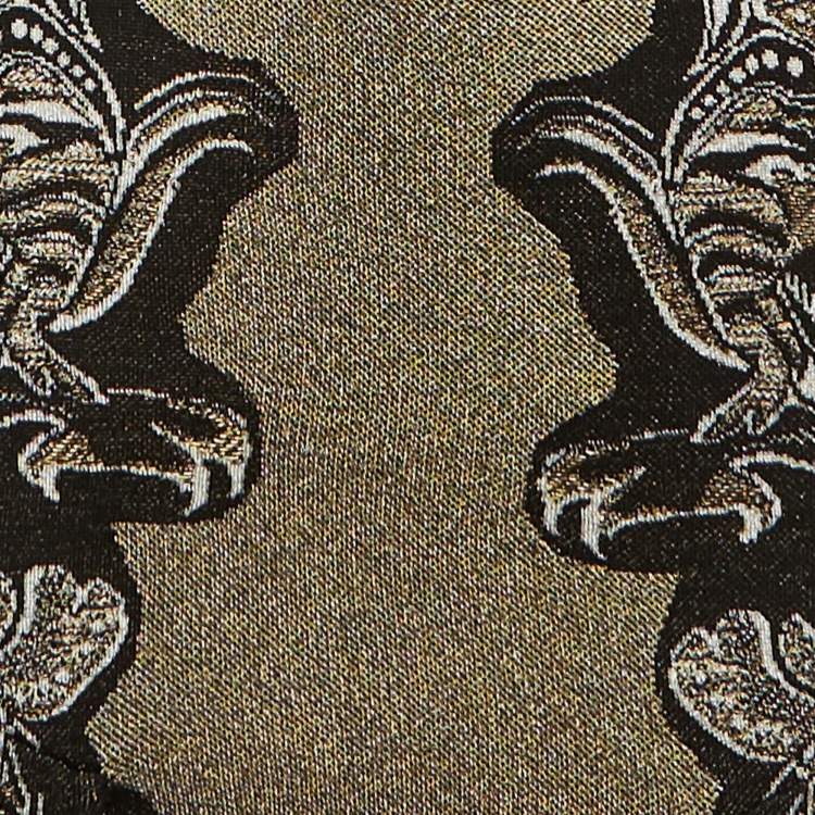 مملوكة مسبقًا Roberto Cavalli Black Eagle Patterned Lurex Knit Short Dress S  