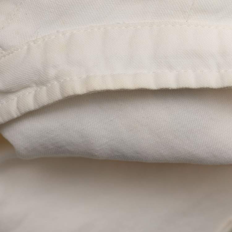 Pre Owned Roberto Cavalli Cream Linen Blend Zip Jacket M