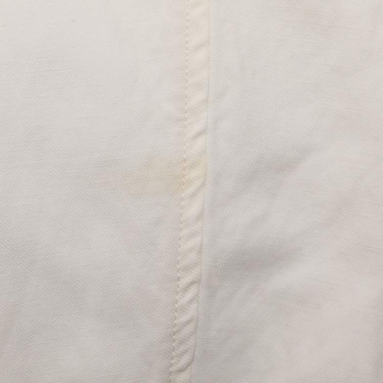 Pre Owned Roberto Cavalli Cream Linen Blend Zip Jacket M