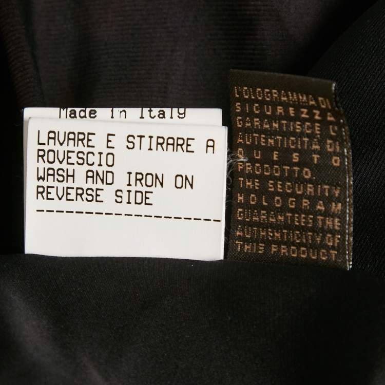 Pre Owned Roberto Cavalli Black Printed Silk Midi Dress  M